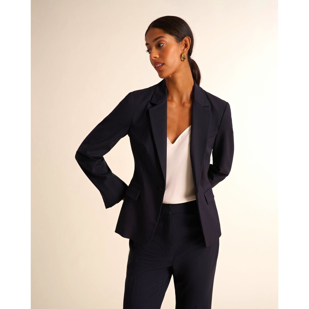 MM LaFleur Yiyan blazer black button front wool sz 8 NWT Office